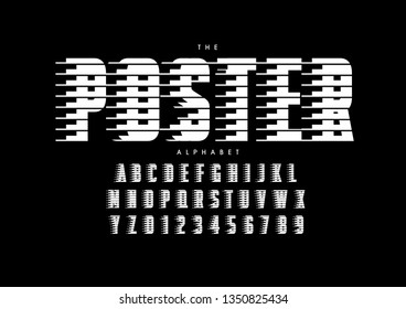 Vector of stylized modern font and alphabet