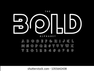 Vector of stylized modern font and alphabet