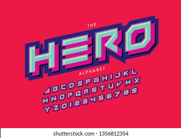Vector of stylized modern font and alphabet