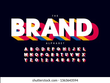 Vector of stylized modern font and alphabet
