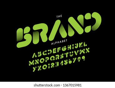 Vector of stylized modern font and alphabet