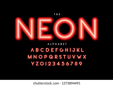 Vector of stylized modern font and alphabet