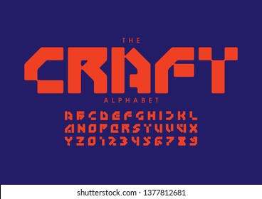 Vector of stylized modern font and alphabet