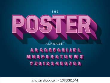 Vector of stylized modern font and alphabet
