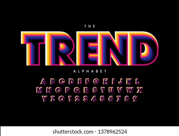 Vector de letra y alfabeto modernos estilizados