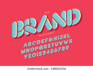 Vector of stylized modern font and alphabet