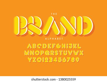 Vector of stylized modern font and alphabet