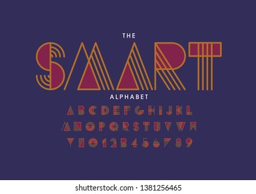 Vector de letra y alfabeto modernos estilizados