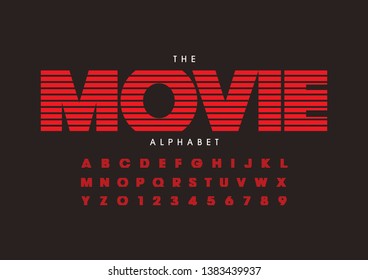 Vector of stylized modern font and alphabet