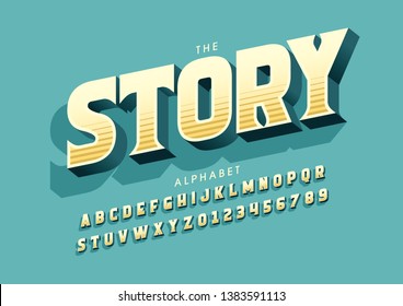 Vector of stylized modern font and alphabet