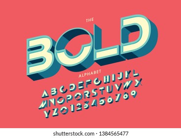 Vector of stylized modern font and alphabet