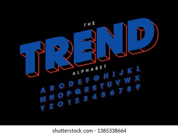 Vector de letra y alfabeto modernos estilizados
