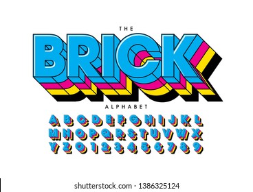 Vector de letra y alfabeto modernos estilizados
