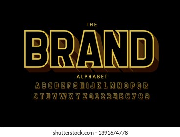 Vector of stylized modern font and alphabet