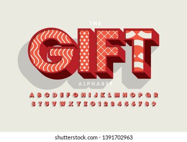 Vector of stylized modern font and alphabet