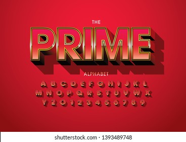 Vector of stylized modern font and alphabet