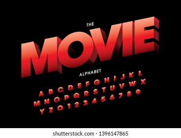 Vector of stylized modern font and alphabet