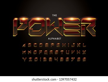 Vector of stylized modern font and alphabet