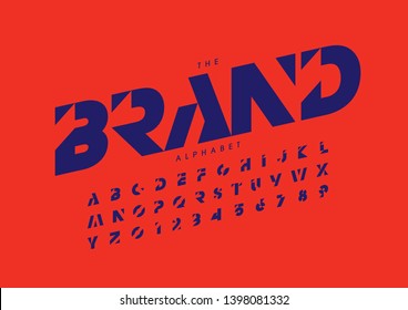 Vector of stylized modern font and alphabet