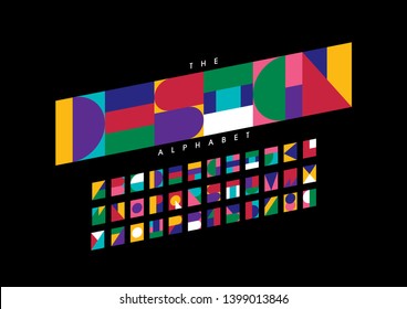 Vector of stylized modern font and alphabet
