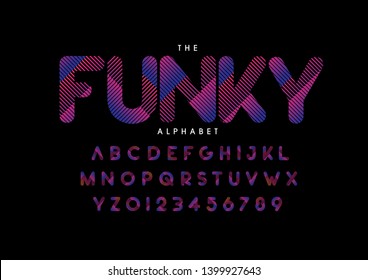 Vector of stylized modern font and alphabet