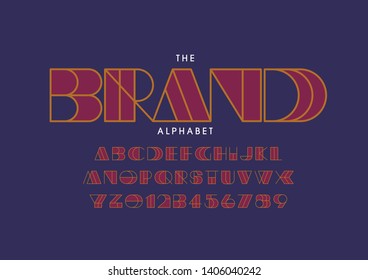 Vector of stylized modern font and alphabet