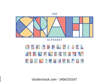 Vector of stylized modern font and alphabet