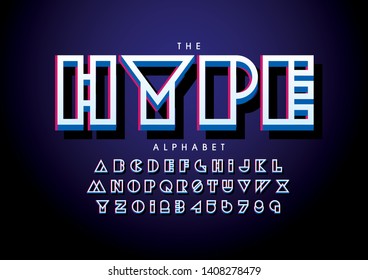 Vector de letra y alfabeto modernos estilizados