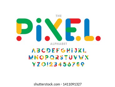 Vector of stylized modern font and alphabet
