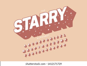 Vector of stylized modern font and alphabet