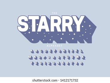 Vector of stylized modern font and alphabet