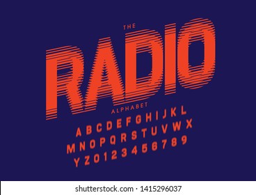 Vector of stylized modern font and alphabet