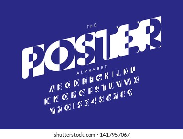 Vector of stylized modern font and alphabet