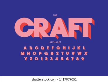 Vector of stylized modern font and alphabet