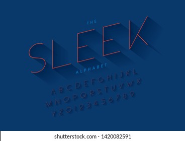 Vector of stylized modern font and alphabet