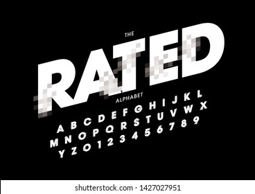 Vector of stylized modern font and alphabet