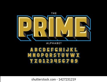 Vector of stylized modern font and alphabet
