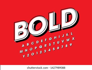 Vector of stylized modern font and alphabet