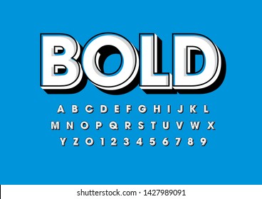Vector of stylized modern font and alphabet