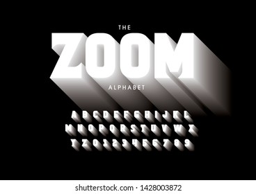 Vector of stylized modern font and alphabet