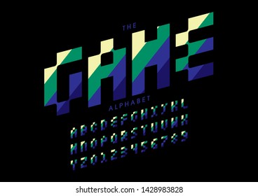 Vector of stylized modern font and alphabet