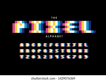 Vector of stylized modern font and alphabet