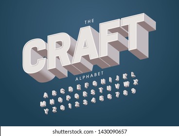 Vector of stylized modern font and alphabet