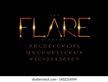 Vector of stylized modern font and alphabet