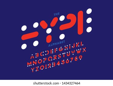 Vector of stylized modern font and alphabet