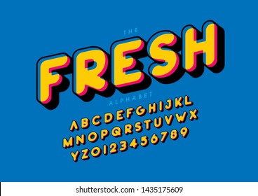 Vector of stylized modern font and alphabet