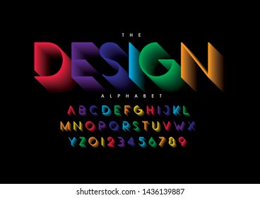 Vector of stylized modern font and alphabet