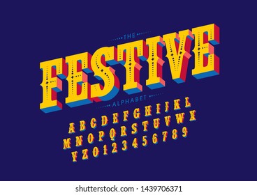 Vector of stylized modern font and alphabet