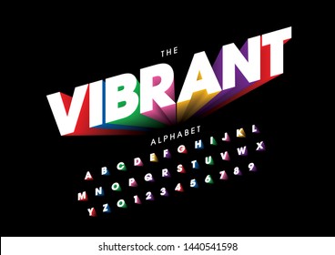 Vector of stylized modern font and alphabet