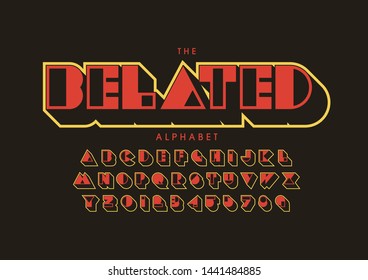 Vector of stylized modern font and alphabet